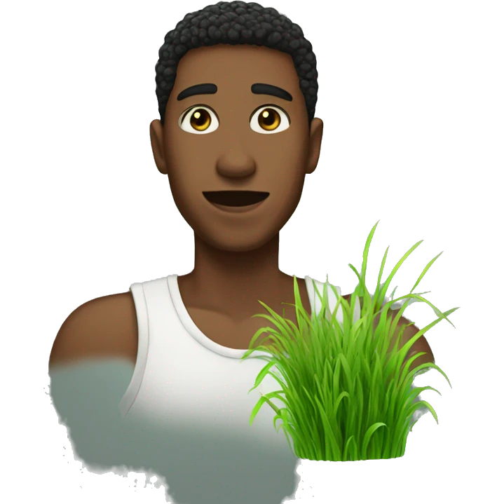a richkid touhing grass emoji