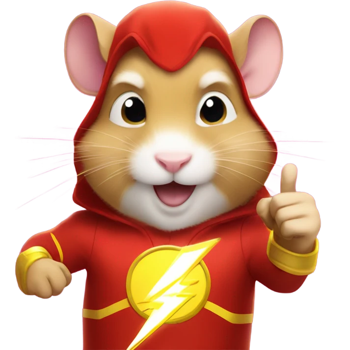 hamster The Flash shows thumbs up emoji