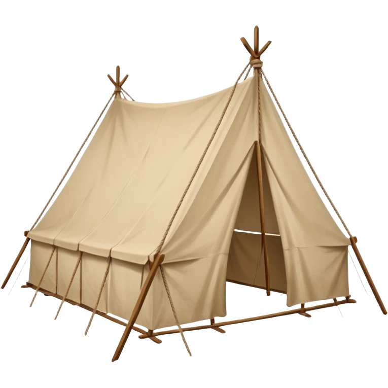 rectangular tent with ropes and stakes, Jesus' time emoji