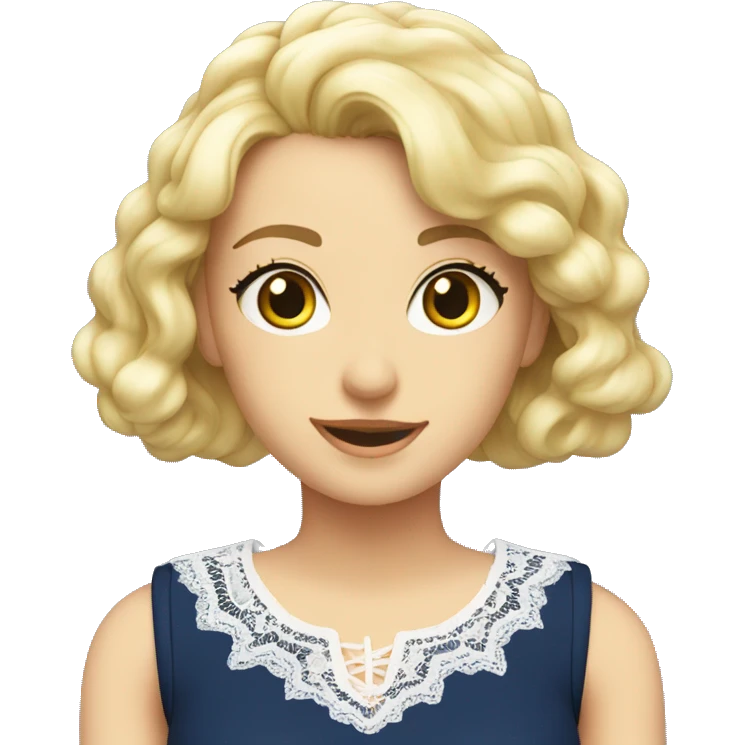  Navy blue top with lace emoji