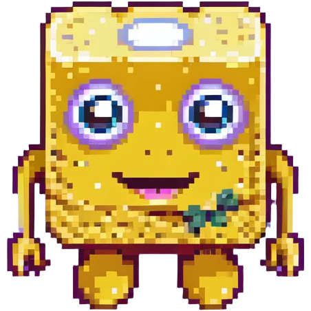 yellow sponge character with big eyes and a smile, inspired by SpongeBob emoji