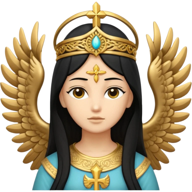 Orthodox Statue of Seraphim black hair emoji
