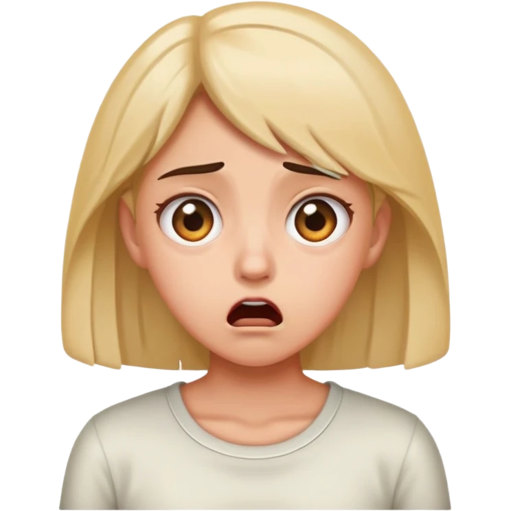 Girl standing in shock and disgust emoji