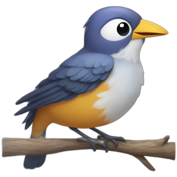 Bird with a broken sing emoji