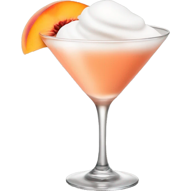 Peach colour in martini with foam no face emoji