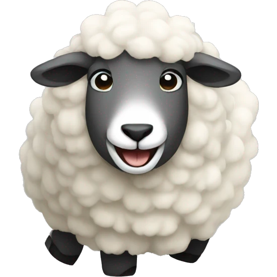 A sheep rocking out emoji