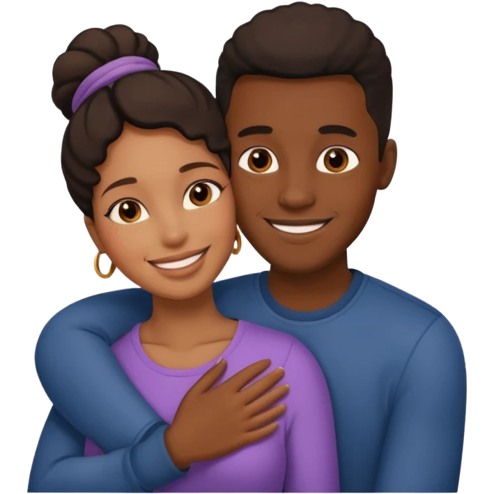 homme et femme noire qui s'embrassaent emoji