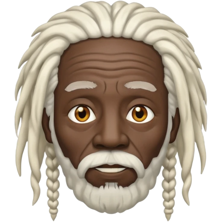old man with white dreadlocks and black skin emoji