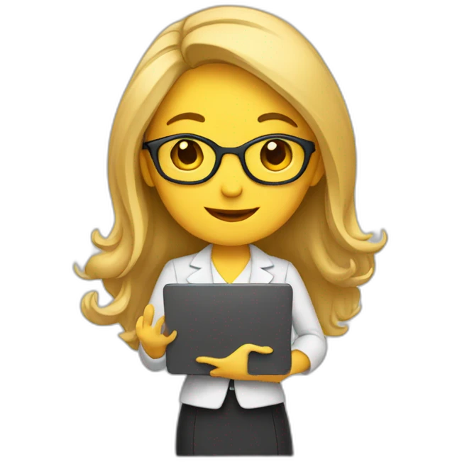 teacher girl with laptop emoji