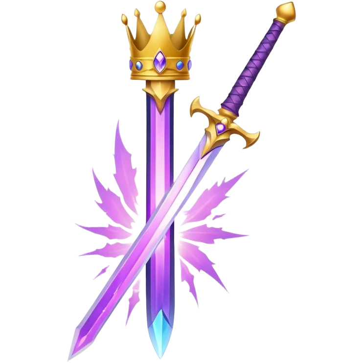 purple aura sword with crown  emoji