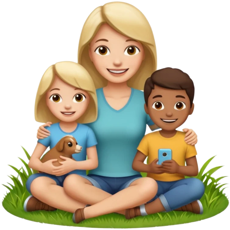 Nany with kidsmaid with kids emoji