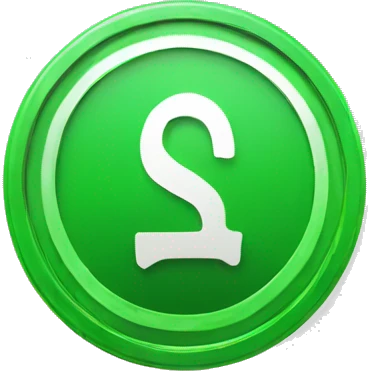 Green coin with ruble sign on it emoji