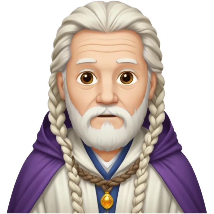 old man  with braided hair , beard and white cloak emoji