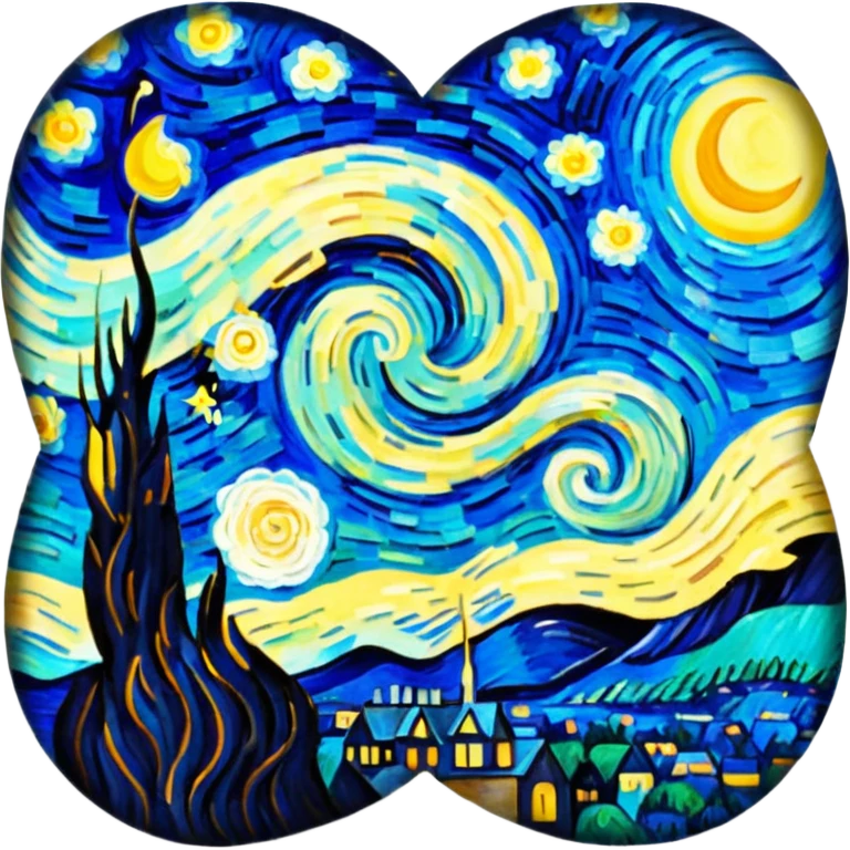 Vangogh starry night heart emoji
