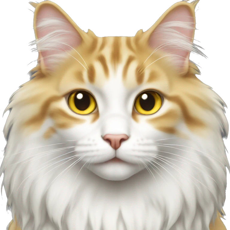 Yellow and White main coon cat emoji