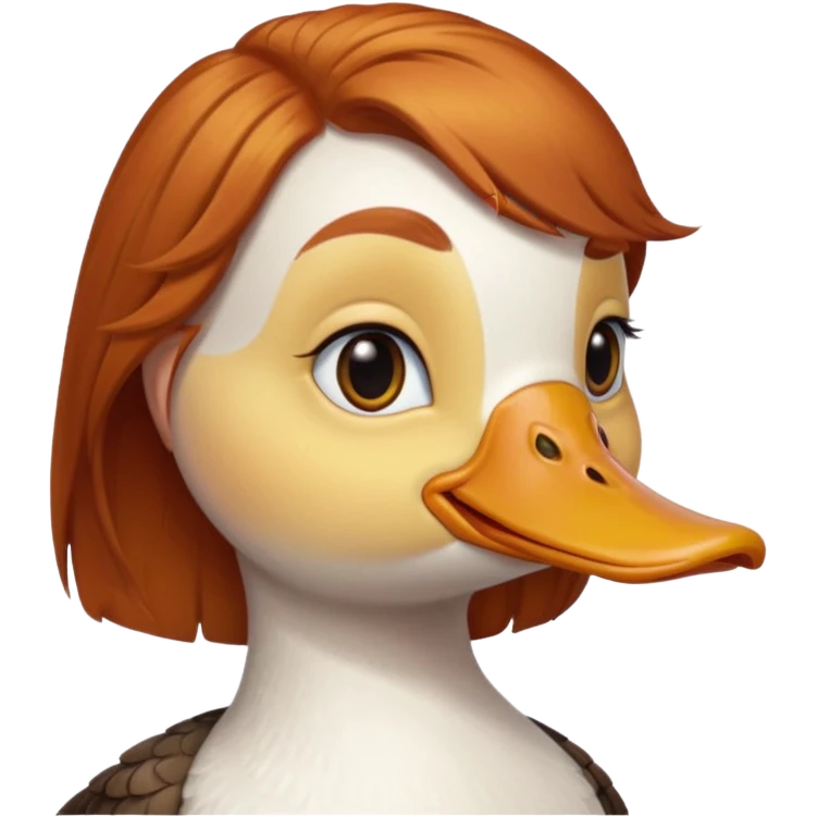 female duck with ginger hair cute emoji