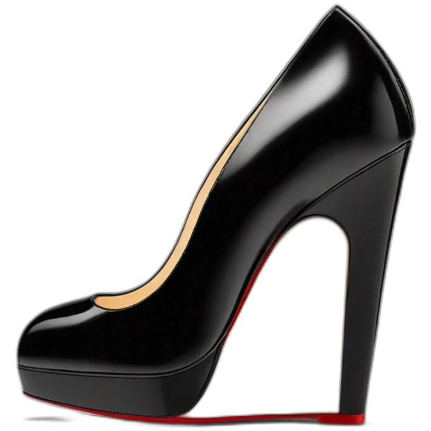 WEDGE heel LOUBOUTIN black leather PATENT emoji