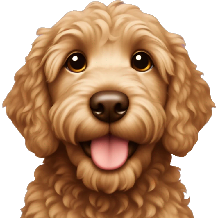 golden doodle puppy chocolate  emoji