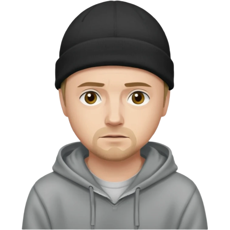 Illustrate Jesse Pinkman in hoodie & beanie with casual slouched pose. emoji
