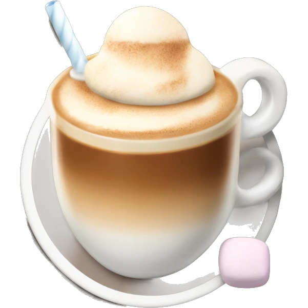 coffee latte with marshmellos emoji