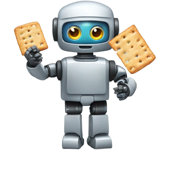 robot holding a movie cracker emoji