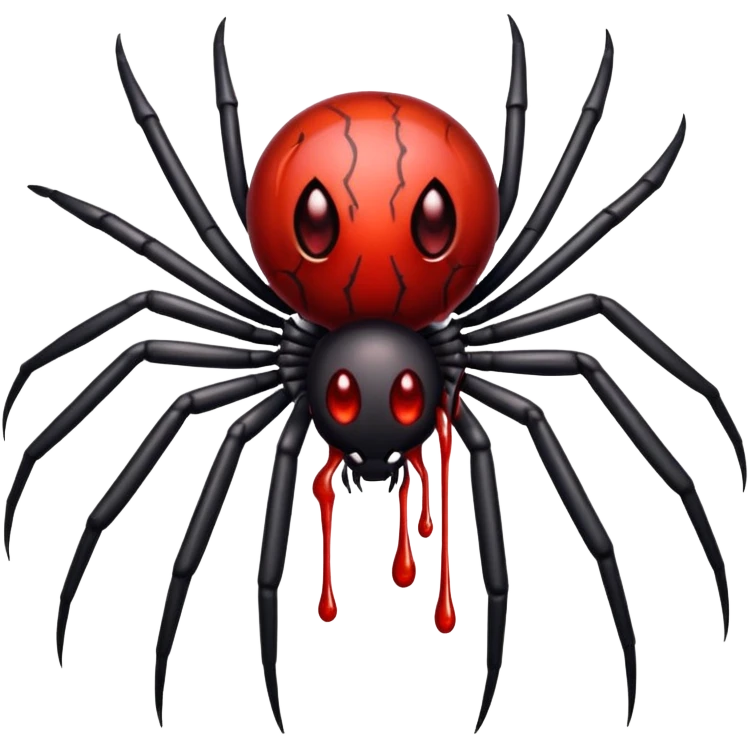 A spider with blood coming out his eyes emoji