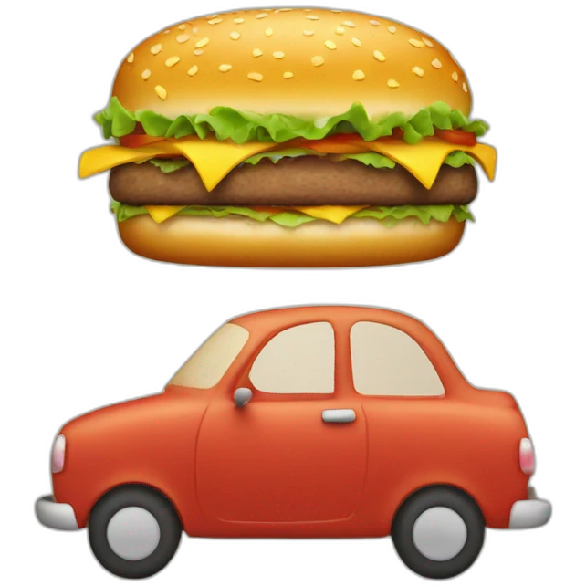 Hamburger in a car emoji