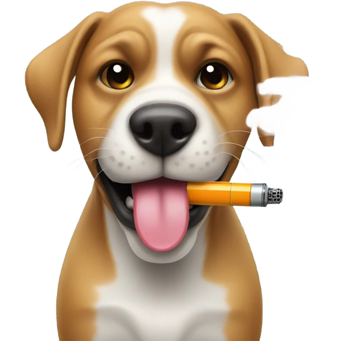 Dog with a vape emoji