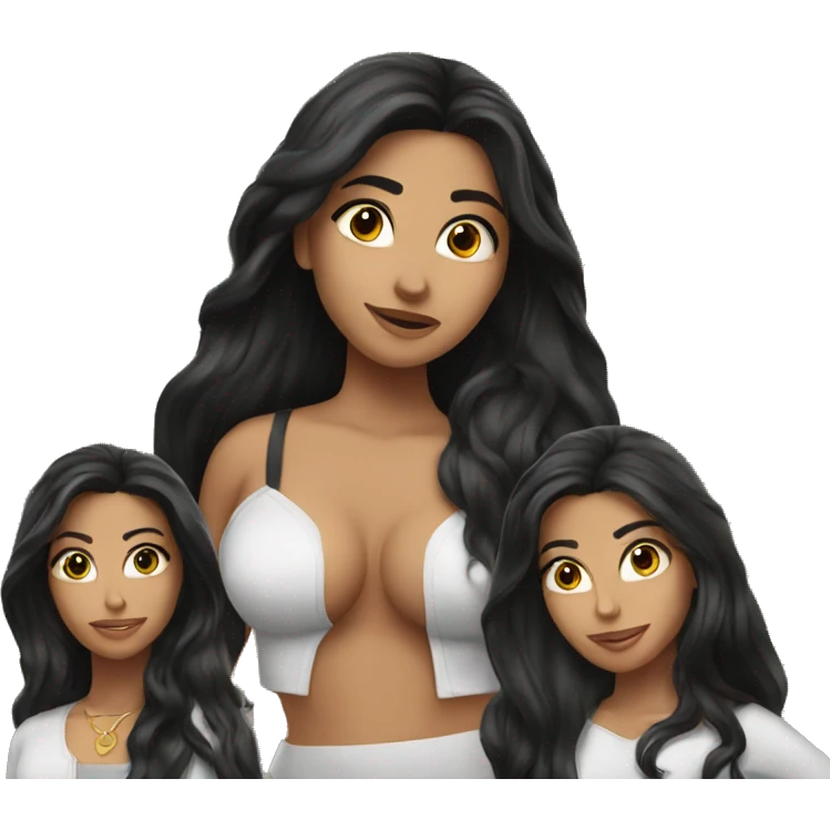 a hot girl with dark long hair. she is latina emoji