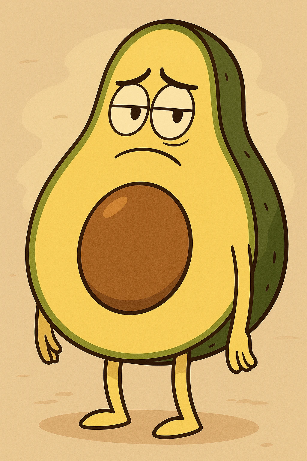 yellow avocado, cartoon style, no text emoji