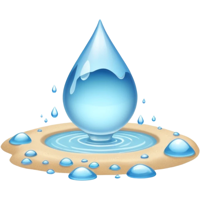 Water surrounded by sand emoji