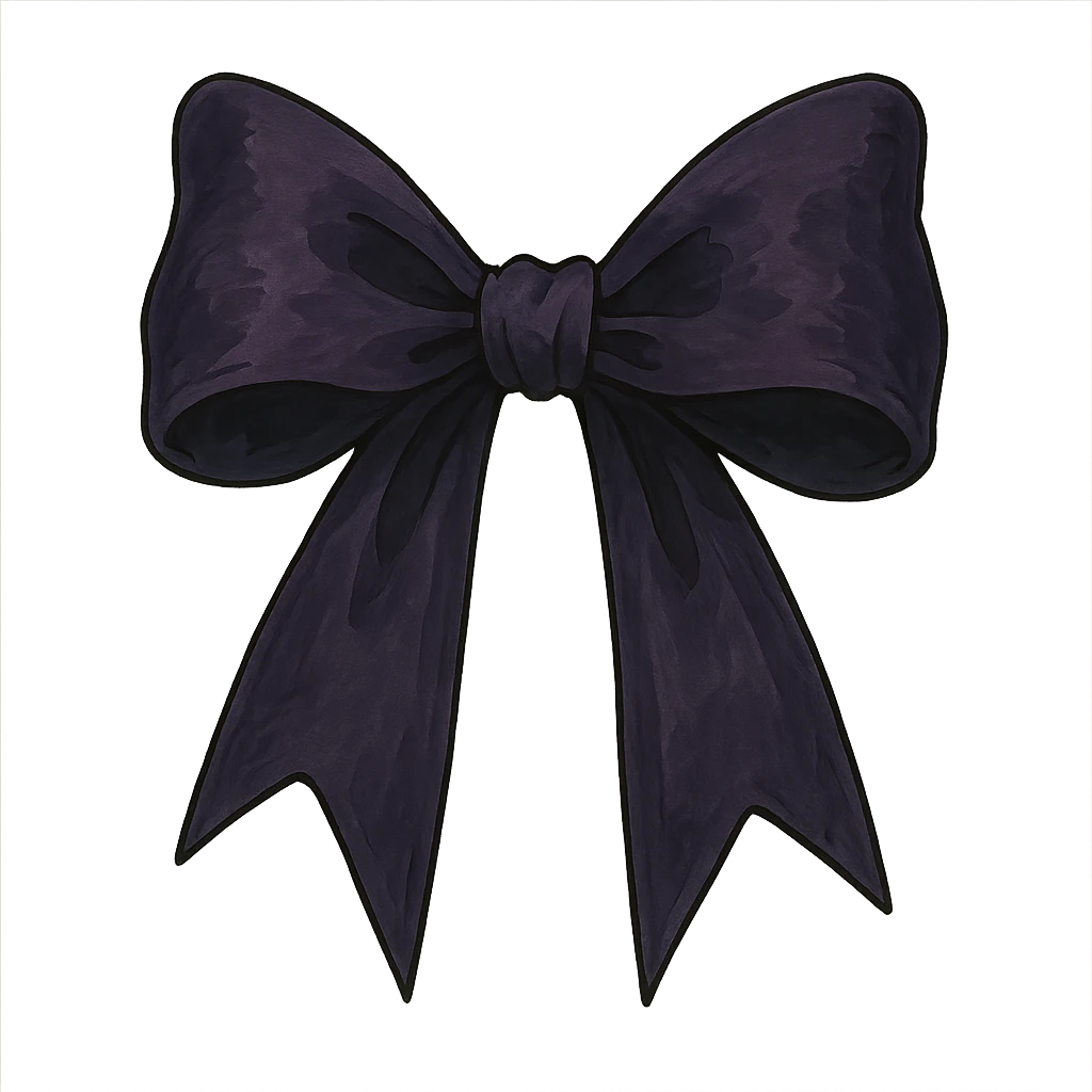 Purple gothic bow emoji
