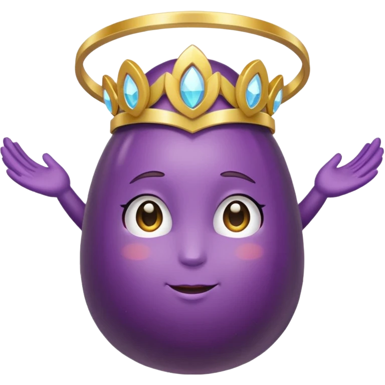 Original eggplant emoji wearing an angelic halo emoji