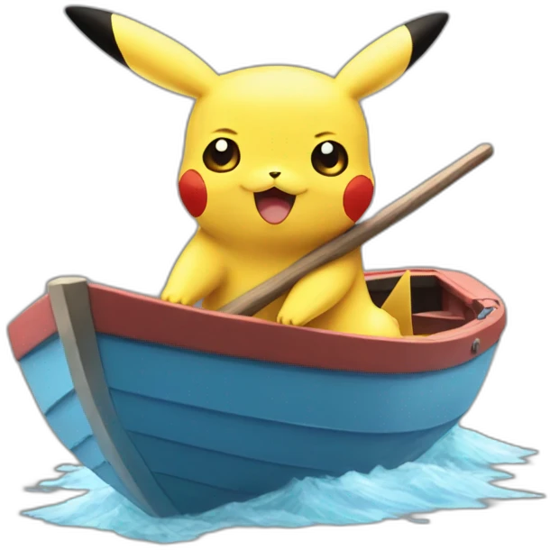 pikachu in a boat emoji