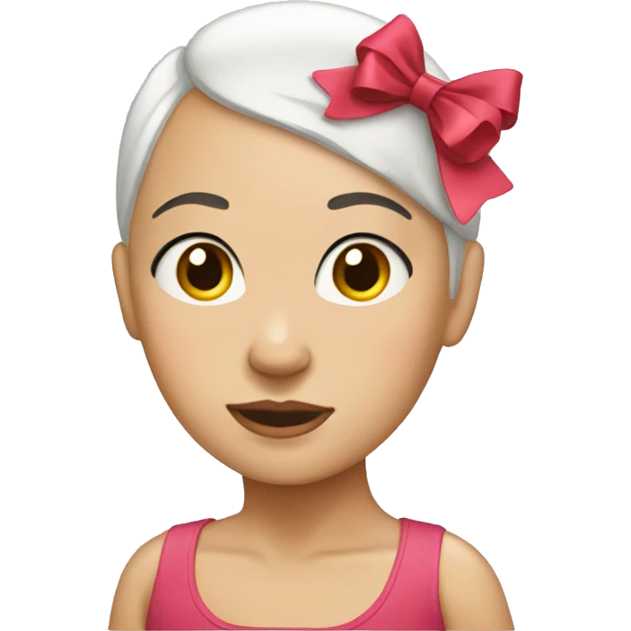 bald girl with bow on her head emoji