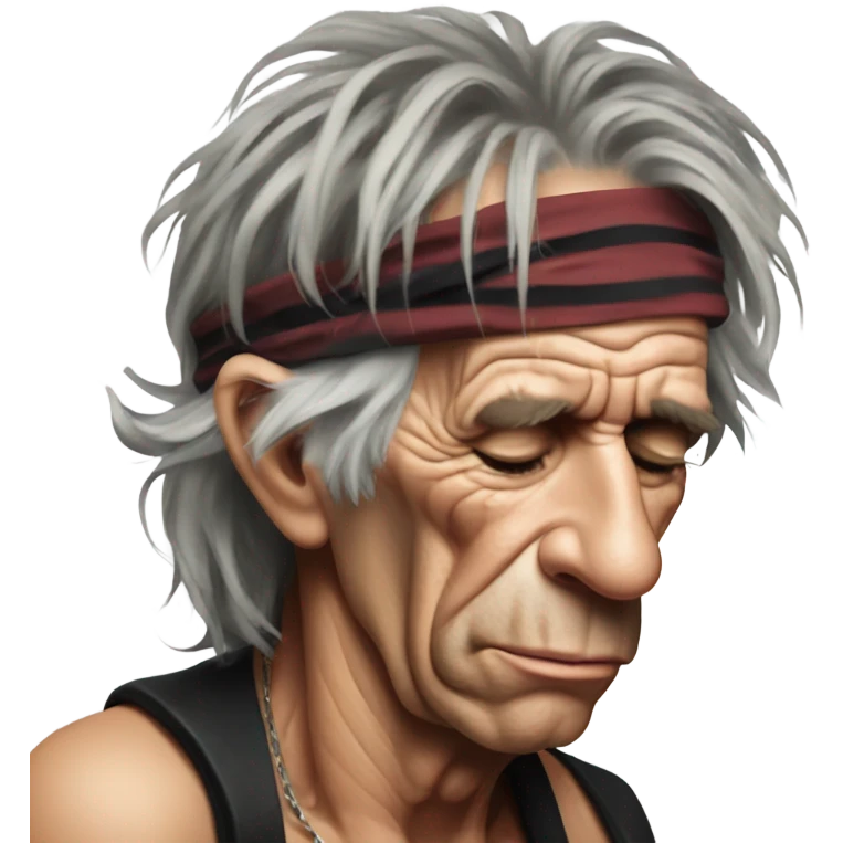 Keith Richards very sad and crying emoji