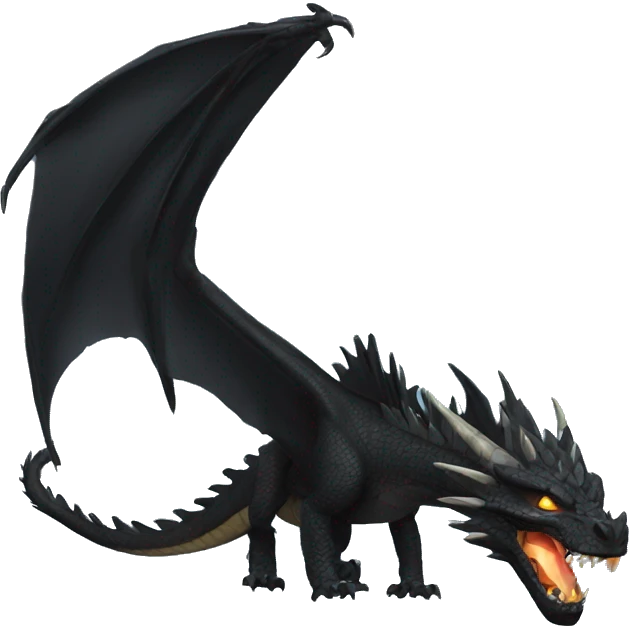 Dragón negro furia nocturna emoji