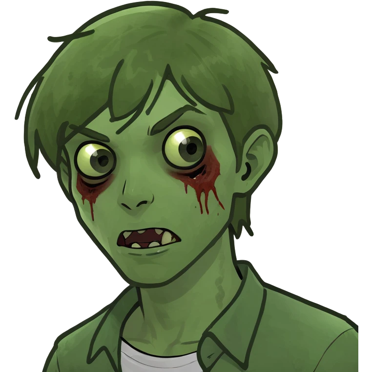 boy zombie teen with dark blonde hair emoji