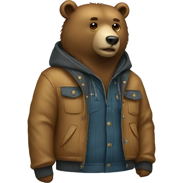 Bear wearing jacket emoji