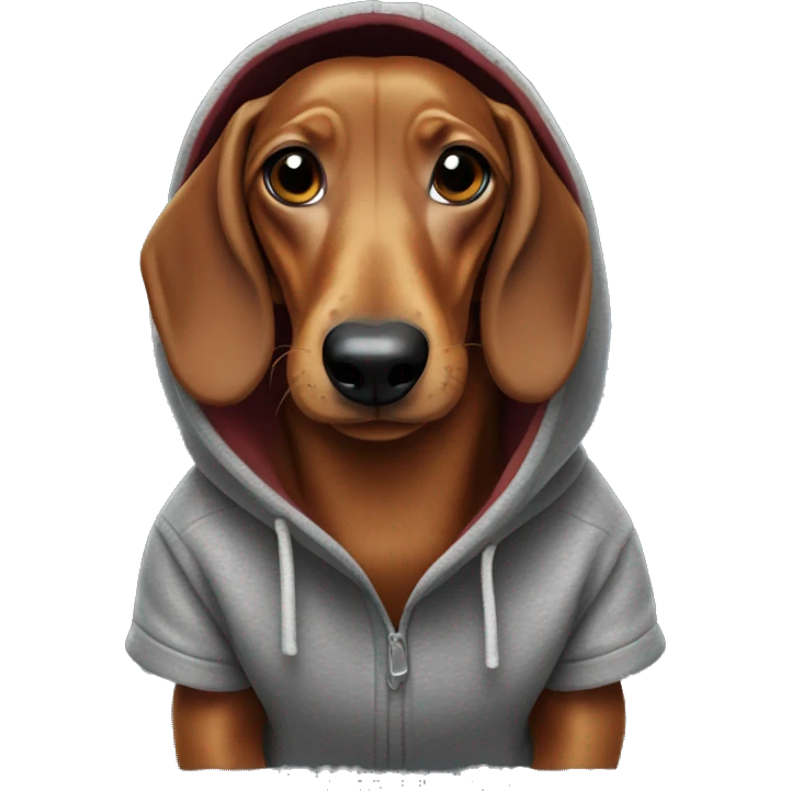 sausage dog wearing a hoodie emoji