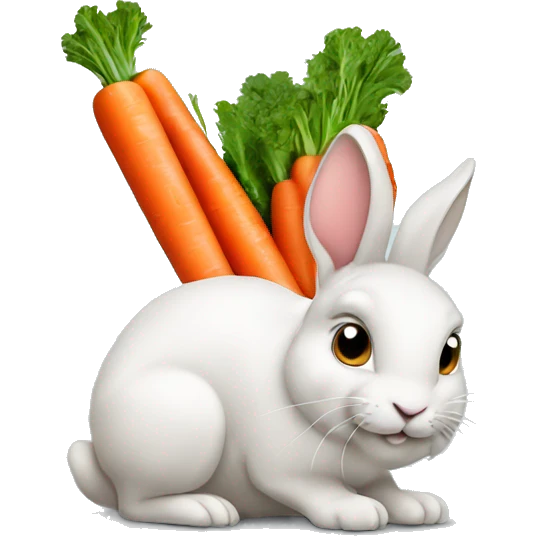 Rabbit eating carrots emoji