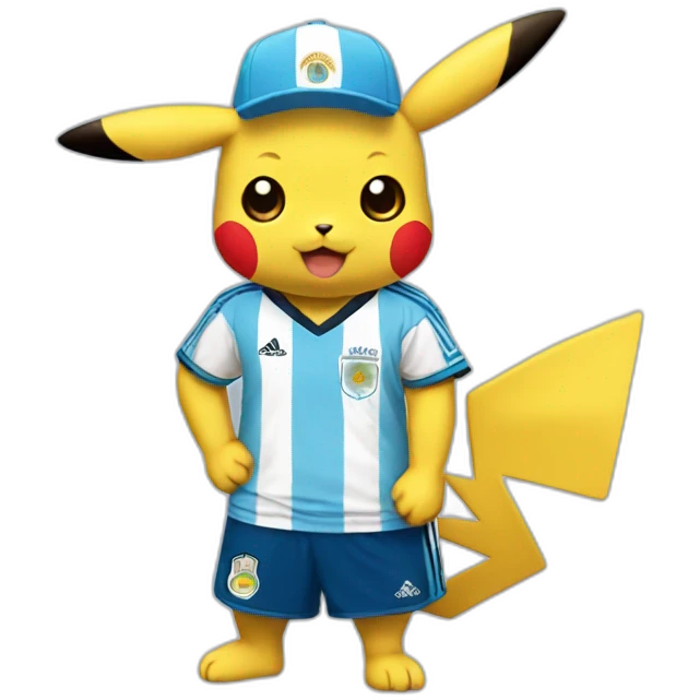 pikachu with an argentina jersey emoji