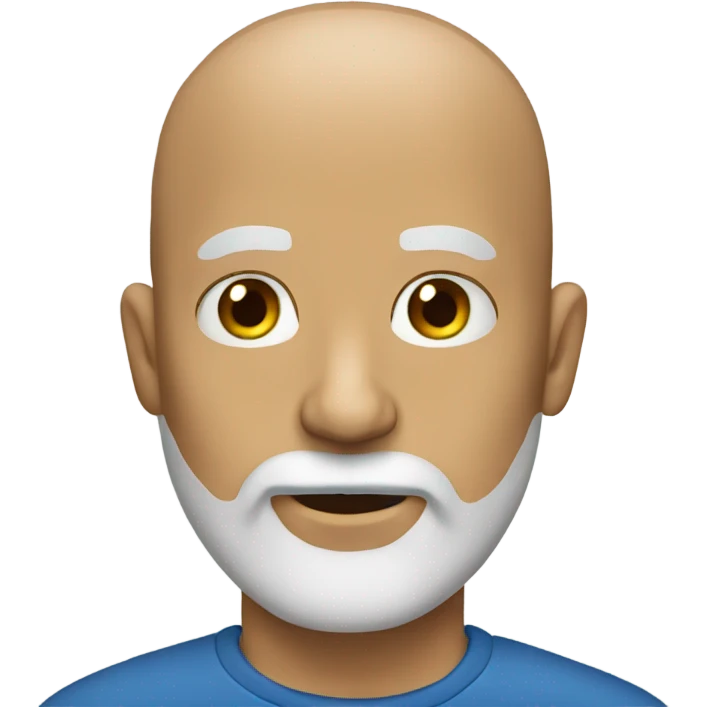 Bald man with beard emoji