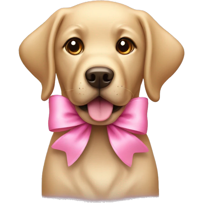 Labrador dog with a pink bow emoji