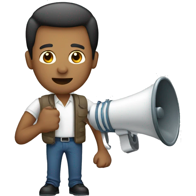 man with loudspeaker in hand emoji