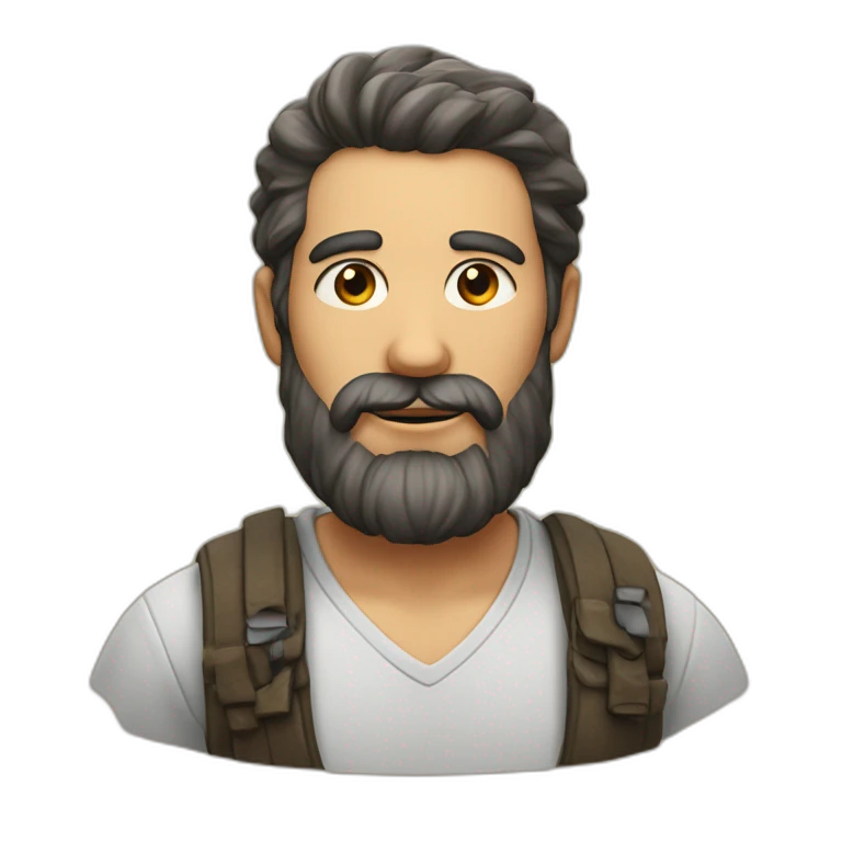 Homme avec une légère barbe et des cernes  emoji