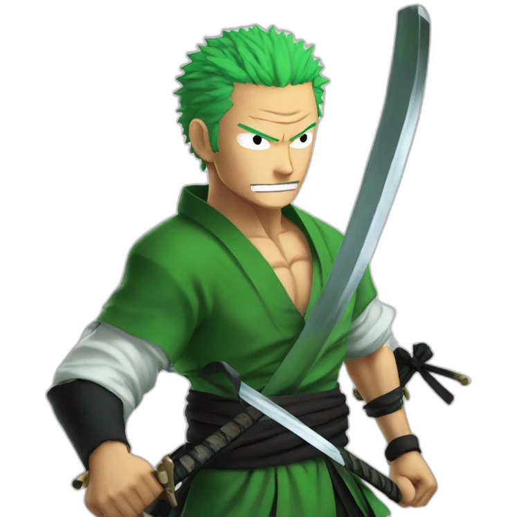 Zoro with swords in mounth emoji