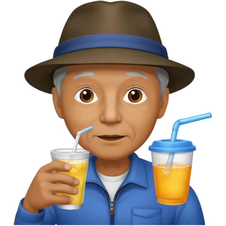 older men drink holder with hat emoji
