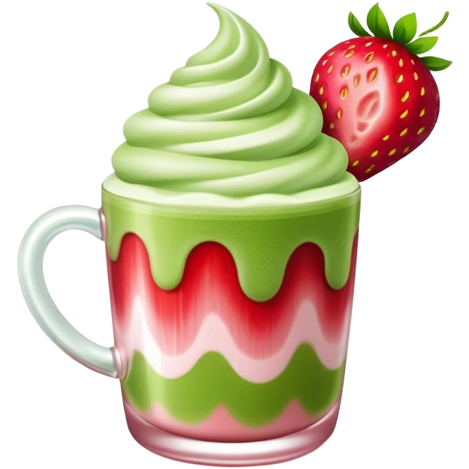 strawberry foam matcha  emoji