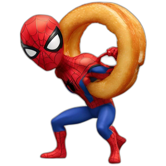 spiderman eating onion ring emoji